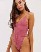 Seafolly Daydreamer High Leg Swimsuit In Dalia