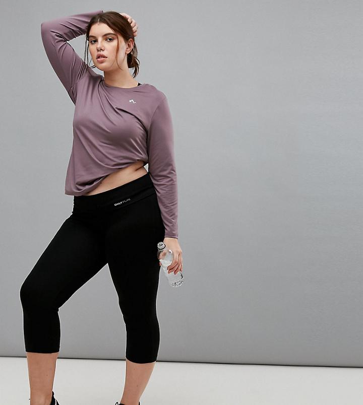 Only Play Plus 3/4 Training Leggings - Black