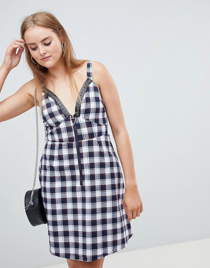Boohoo Check Mini Dress - Multi