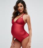 Wolf & Whistle Maternity Strappy Swimsuit B-f Cup - Red