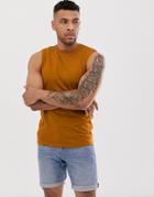 Asos Design Organic Tank Tank In Brown - Brown