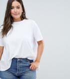 Asos Design Curve T-shirt With Wrap Back - White