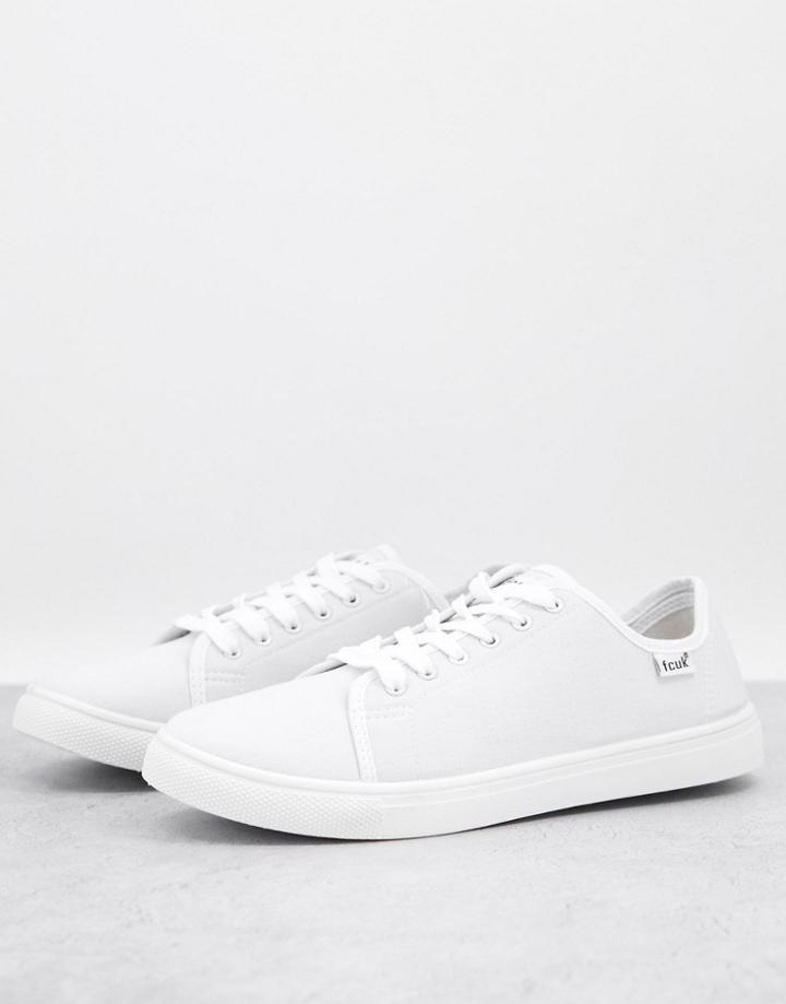 French Connection Canvas Sneakers In White