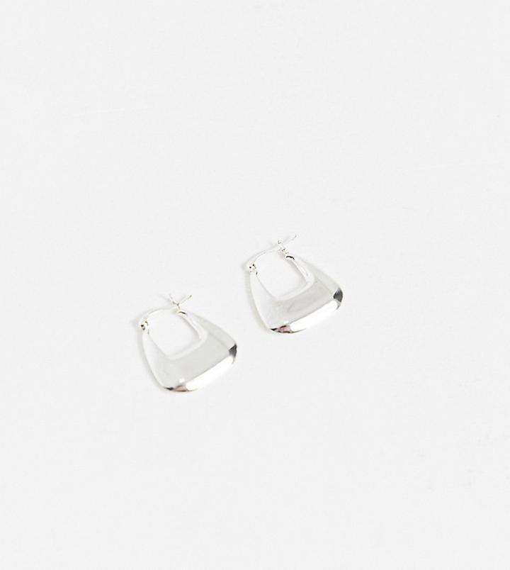 Asos Design Sterling Silver Hoop Earrings In Chunky Design