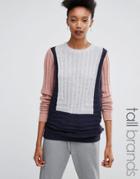 Y.a.s Tall Jane Contrast Panel Sweater - Multi