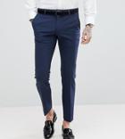 Noose & Monkey Super Skinny Wool Mix Suit Pants In Navy - Navy