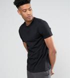 Asos Design Tall T-shirt With Crew Neck In Black - Black