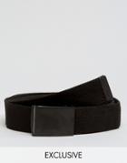 Reclaimed Vintage Woven Clip Belt In Black - Black