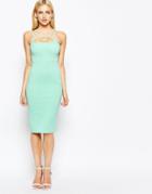 Oh My Love Midi Body-conscious Dress With Strap Front - Mint