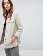Stradivarius Cord Trucker Jacket - Beige