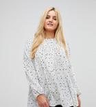 Alice & You Relaxed Smock Top In Star And Polka Dot - White