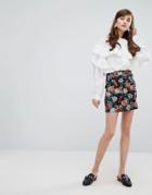 Sister Jane Mini Skirt In Floral Jacquard - Multi