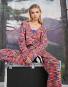 The Ragged Priest Relaxed Oversized Cardigan In Space Knit - Part Of A Set-multi