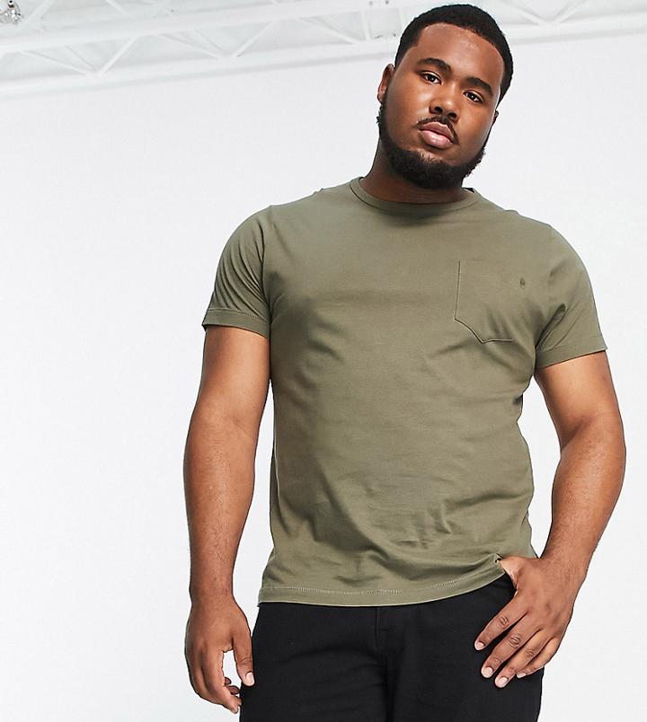 French Connection Plus Pocket T-shirt In Khaki-green