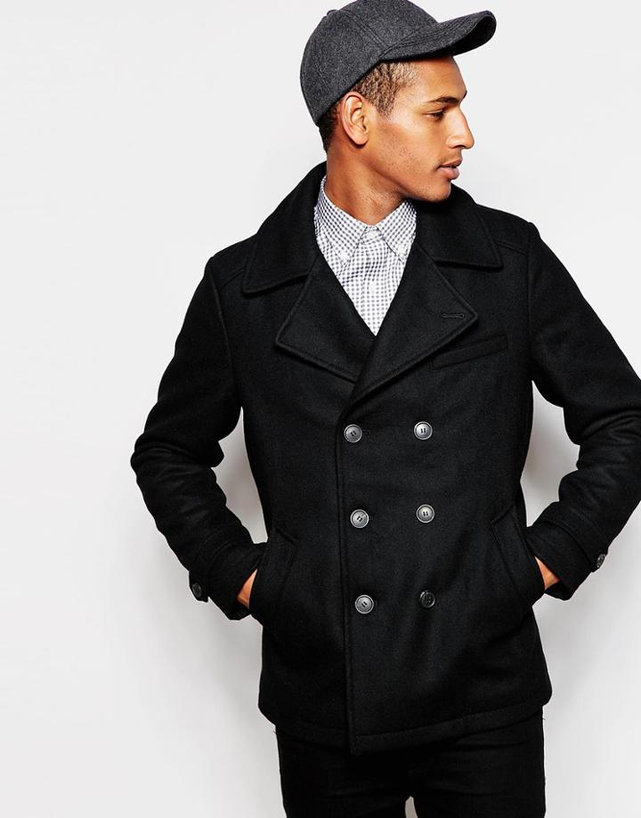 Selected Homme Wool Peacoat - Black