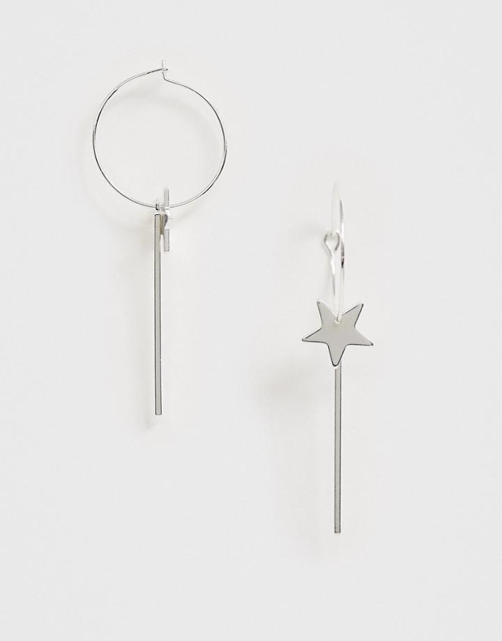 French Connection Hoop And Star Earrings