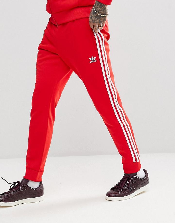 Adidas Originals Adicolor Superstar Joggers In Red Cw1276 - Red