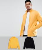 Asos Design Jersey Track Jacket 2 Pack Black/yellow - Multi