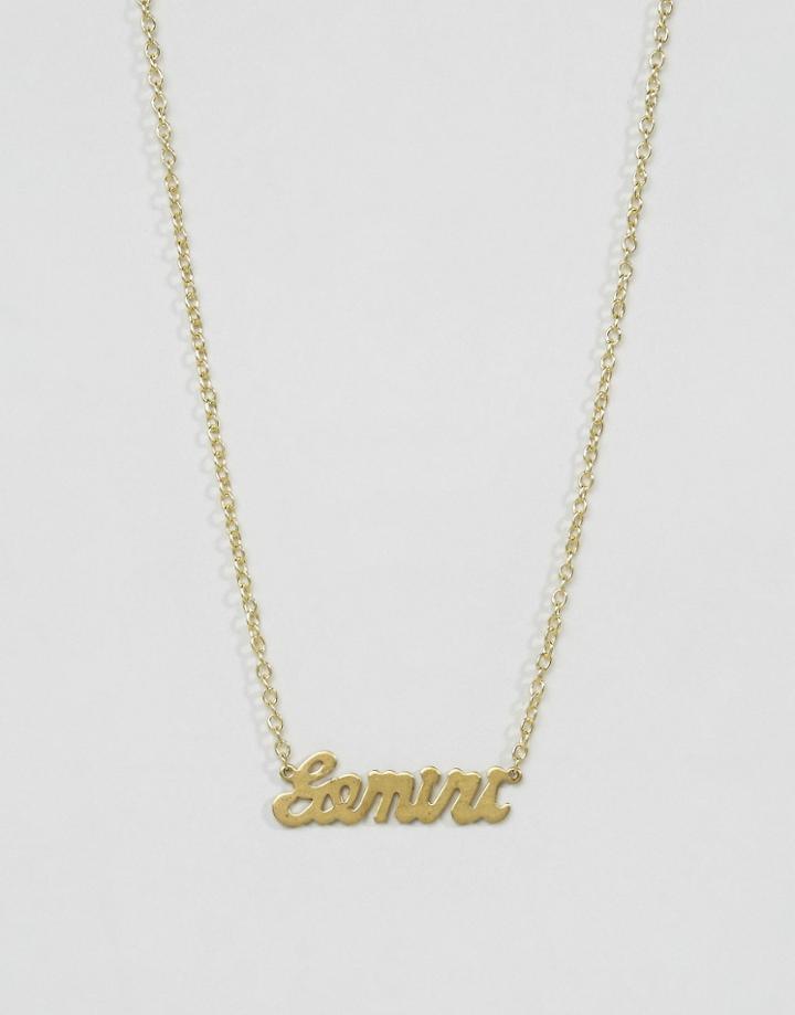 Rock N Rose Gemini Zodiac Necklace - Gold
