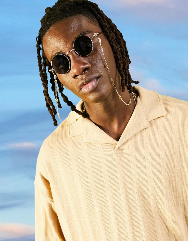 Asos Design Oversized Polo T-shirt In Tan Texture With Revere Collar-brown