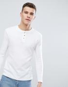 D-struct Grandad Neck Long Sleeve Top - White