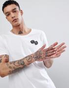Asos Design T-shirt Print With Dice Chest Print - White