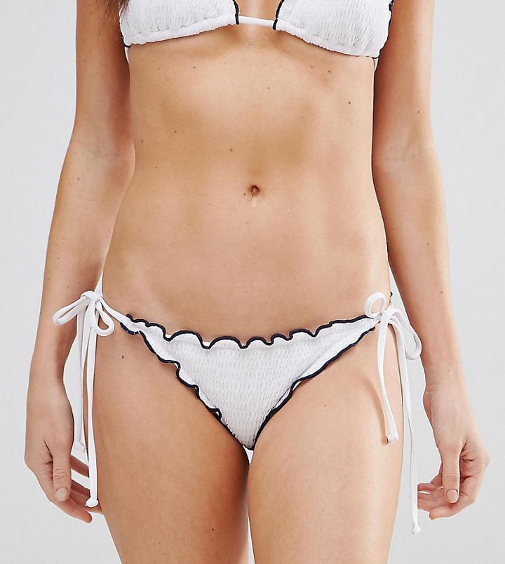 South Beach Mix And Match Frill Bikini Bottom - White