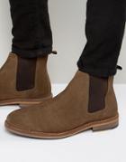 Asos Chelsea Boots In Tan Suede With Natural Sole - Stone