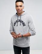 Abercrombie & Fitch Long Sleeve Top Hooded Front Logo In Gray - Beige