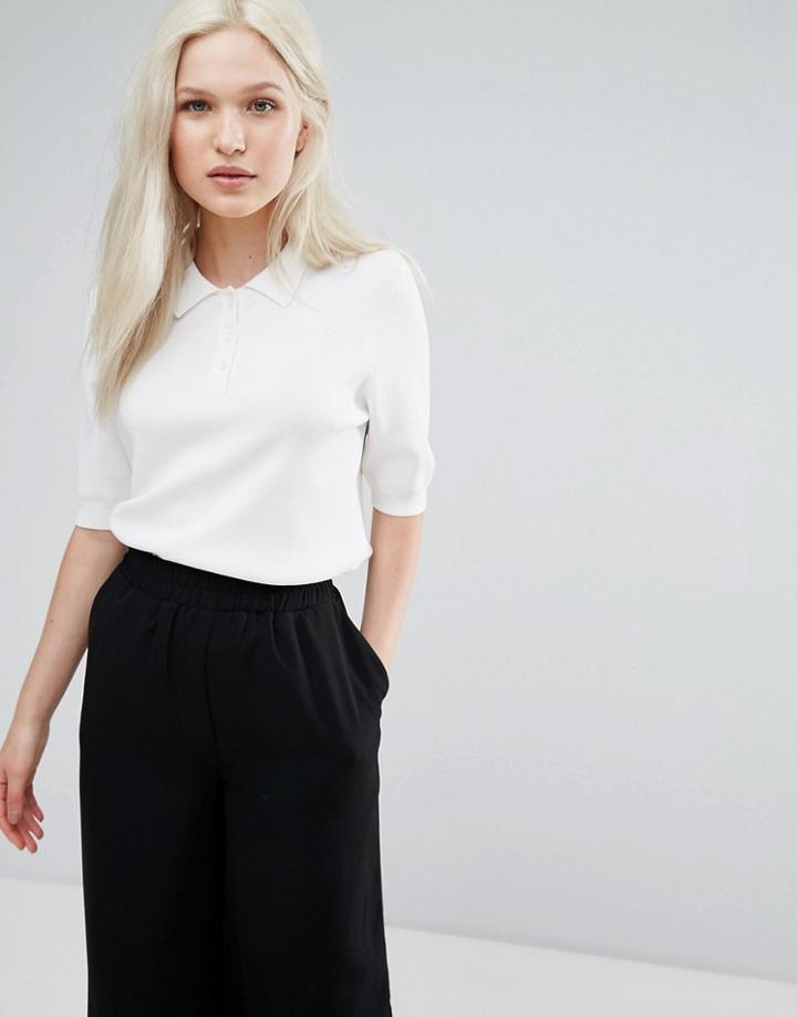 Adpt Gains Short Sleeve Polo Shirt - White