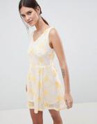 C By Cubic Lace V Neck Mini Dress - Multi