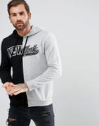 Yourturn Spliced Sweatshirt In Black With Bleaching - Black