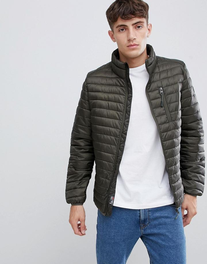 Esprit Ultralight Thinsulate Puffer Jacket In Khaki - Green