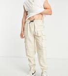 South Beach Man Utility Pocket Cargo Pants In Gray