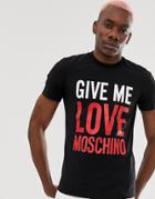 Love Moschino T-shirt With Love Print - Black