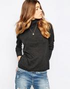 Only High Neck Long Sleeve Sweater - Black