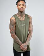 Illusive London Longline Tank In Green - Green