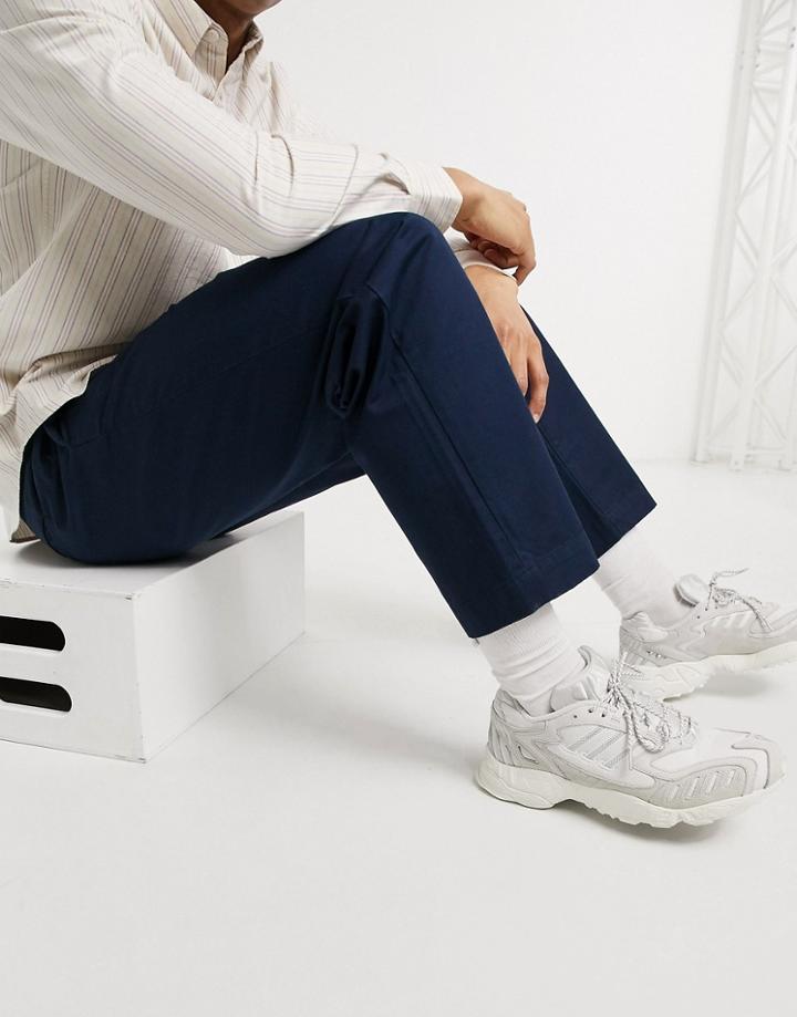 Weekday Madison Twill Pants In Navy