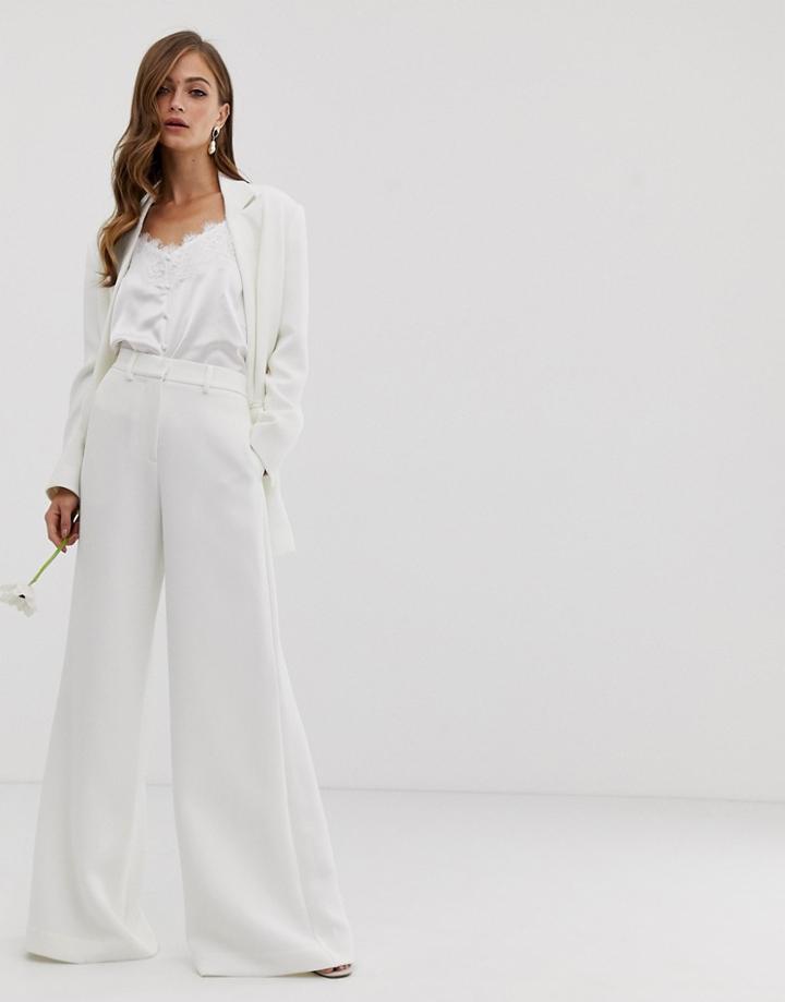 Asos Edition Wide Leg Wedding Pants - White