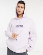 Crooked Tongues Hoodie In Pastel Purple With Tonal Logo Print