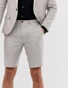 Twisted Tailor Super Skinny Shorts In Stone Linen - Stone