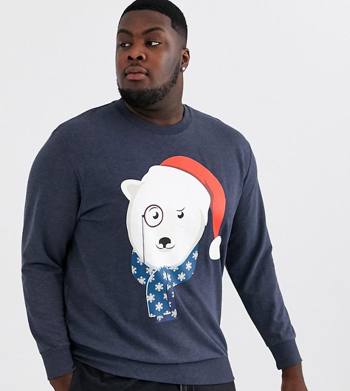 Jack & Jones Plus Holidays Polar Bear Sweatshirt