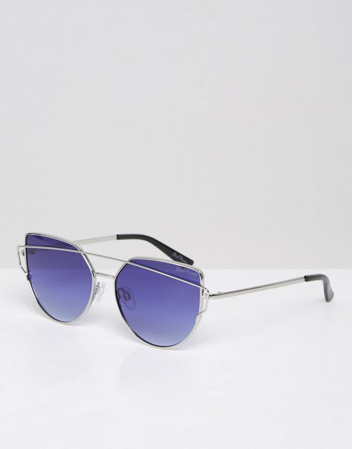 Black Phoenix Wire Bar Mirrored Sunglasses - Silver