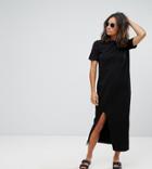 Asos Design Petite Ultimate T-shirt Maxi Dress - Black