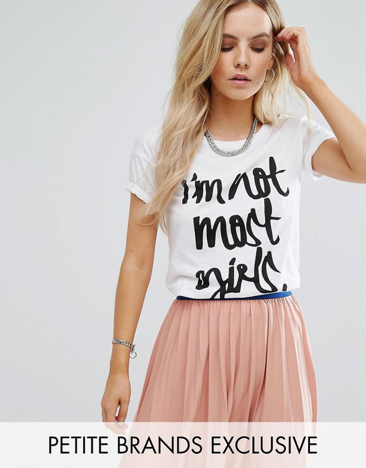 Noisy May Petite Slogan Tee - White