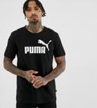 Puma Plus Essentials T-shirt With Large Logo In Black - Black