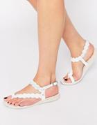 Bronx Weave Leather Flat Sandals - White