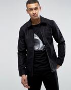 D-struct Faux Suede Shirt Jacket - Black