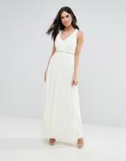 Uttam Boutique Embellished Waist Maxi Dress - Cream