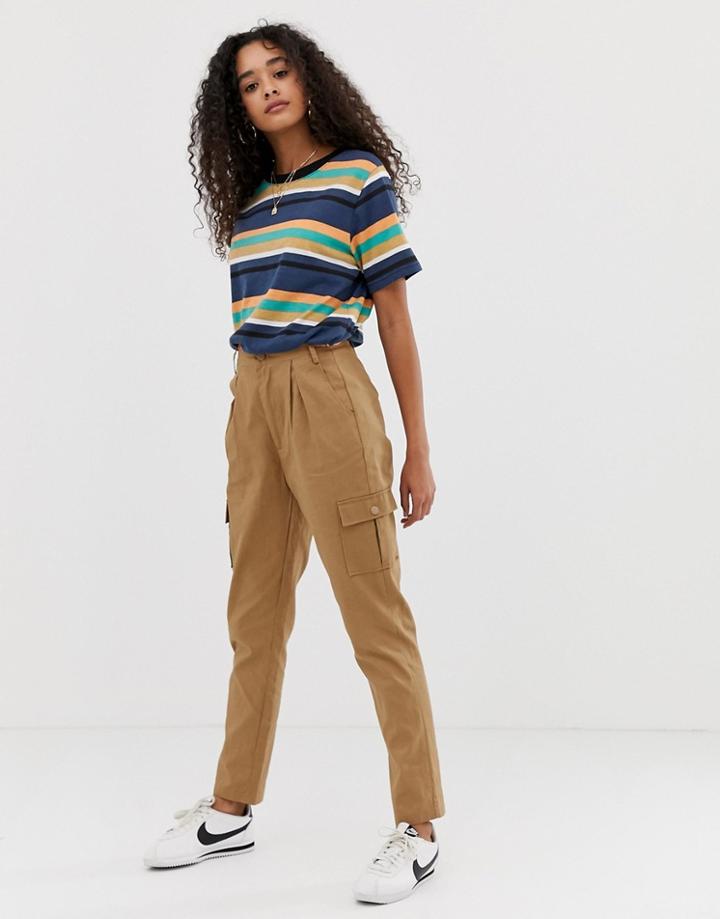 Daisy Street Cargo Pants With Pockets - Brown